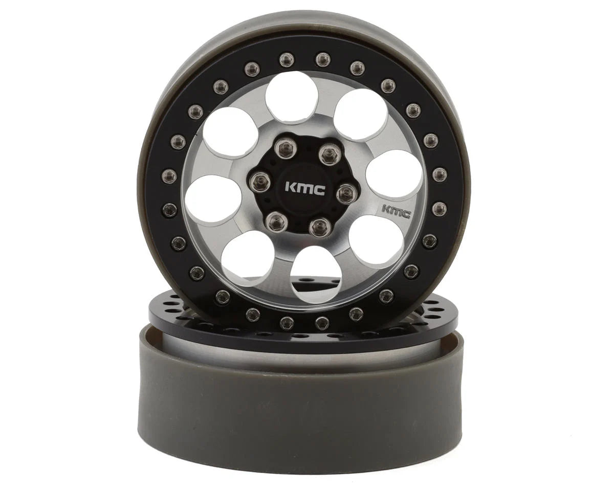 Vanquish Products KMC 2.2 KM237 Riot Beadlock Crawler Wheels (Silver) (2)