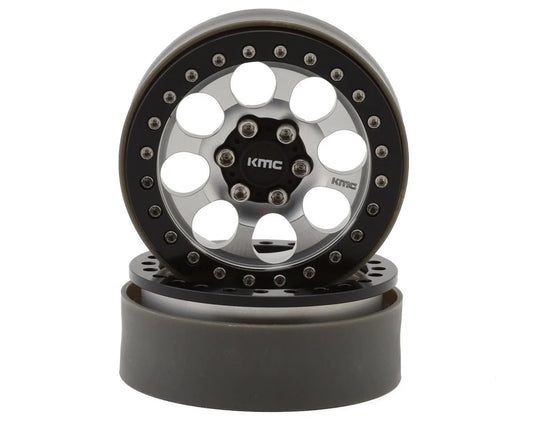 Vanquish Products KMC 2.2 KM237 Riot Beadlock Crawler Wheels (Silver) (2)