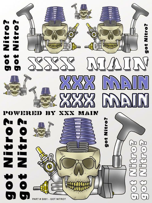 XXX Main Racing Got Nitro? Sticker Sheet