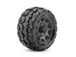 1/10 ST 2.8 Tomahawk Tires Mounted on Black Claw Rims, Medium Soft, 12mm Hex, 0" Offset