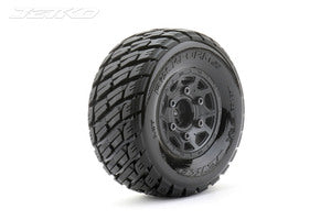 1/10 SC Rockform Tires Mounted on Black Claw Rims, Medium Soft, 12mm Hex, 1/2" Offset