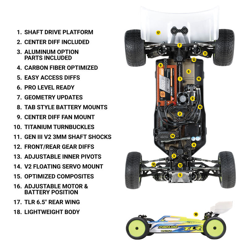 1/10 TLR 22X-4 ELITE 4WD Buggy Race Kit