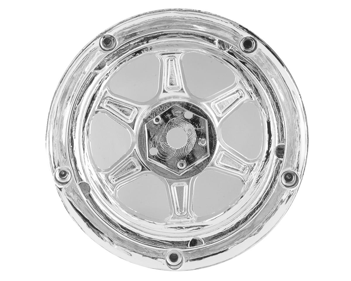 DS Racing Drift Element 6 Spoke Drift Wheels (Triple Chrome w/Gold Rivets) (2) (Adjustable Offset) w/12mm Hex