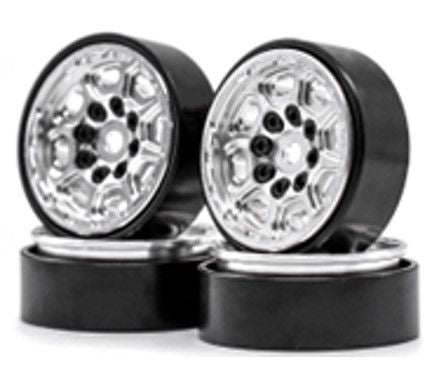 Hobby Details 1.0" CNC Beadlock Wheels, TRX-4M (Black/Red) (4)
