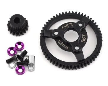 Steel Pinion and Spur Gear(18t/56t 32p)(Purple) for TRAXXAS