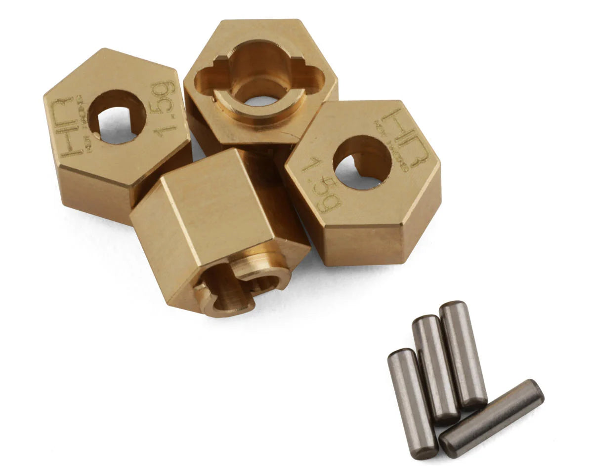 Hot Racing Traxxas TRX-4M 7mm Brass Wheel Hexes w/Pins (4) (+1.5mm) (1.5g)