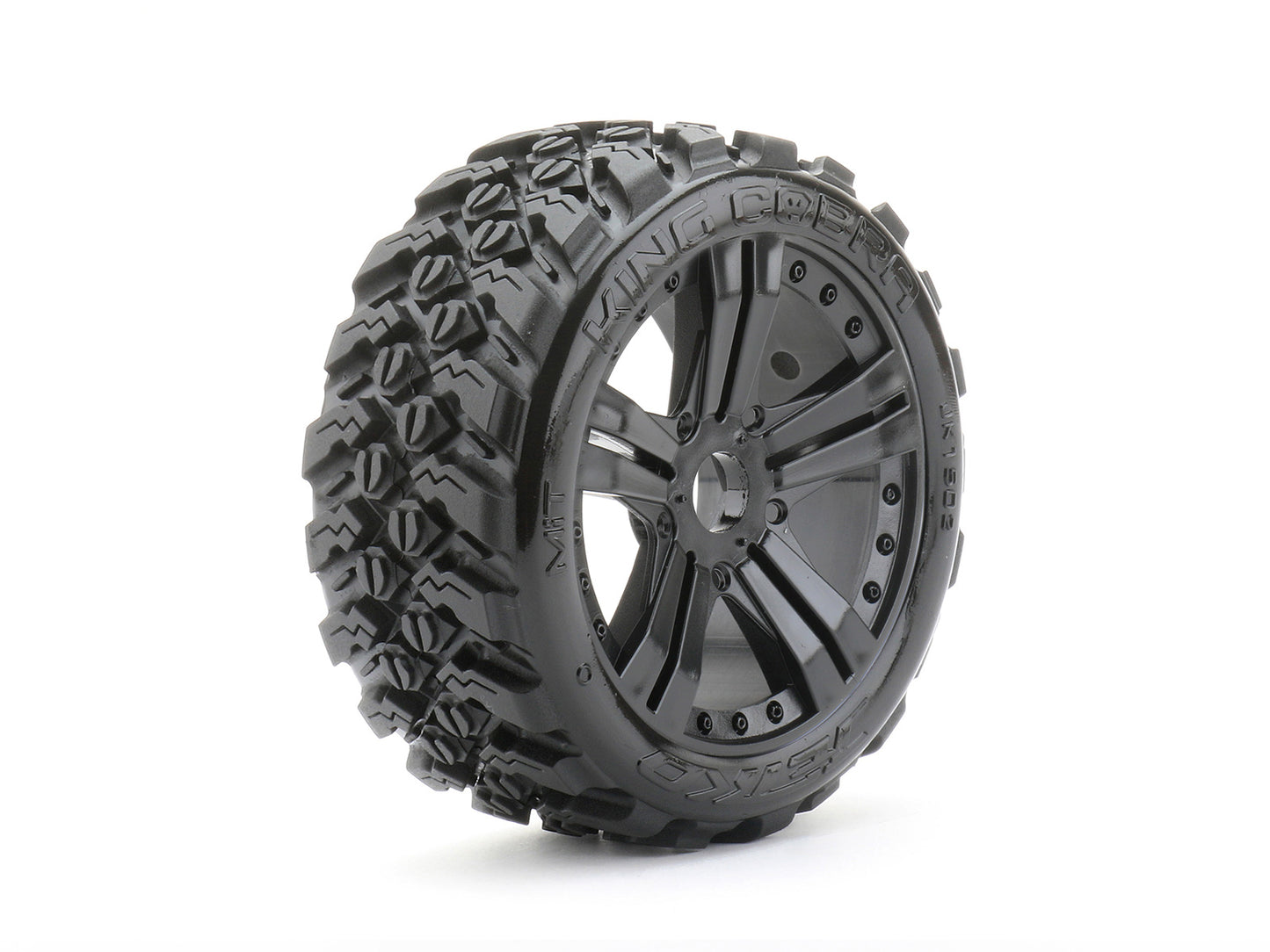 1/8 Buggy King Cobra Tires Mounted on Black Claw Rims, Medium Soft, Belted (2)