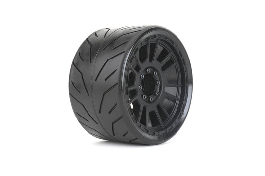 1/8 SMT 4.0 Black Phoenix Tires Mounted on Black Claw Rims, Medium Soft, Belted, 17mm 1/2" Offset