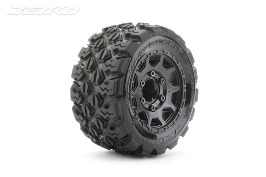 1/10 ST 2.8 King Cobra Tires Mounted on Black Claw Rims, Medium Soft, 17mm Hex