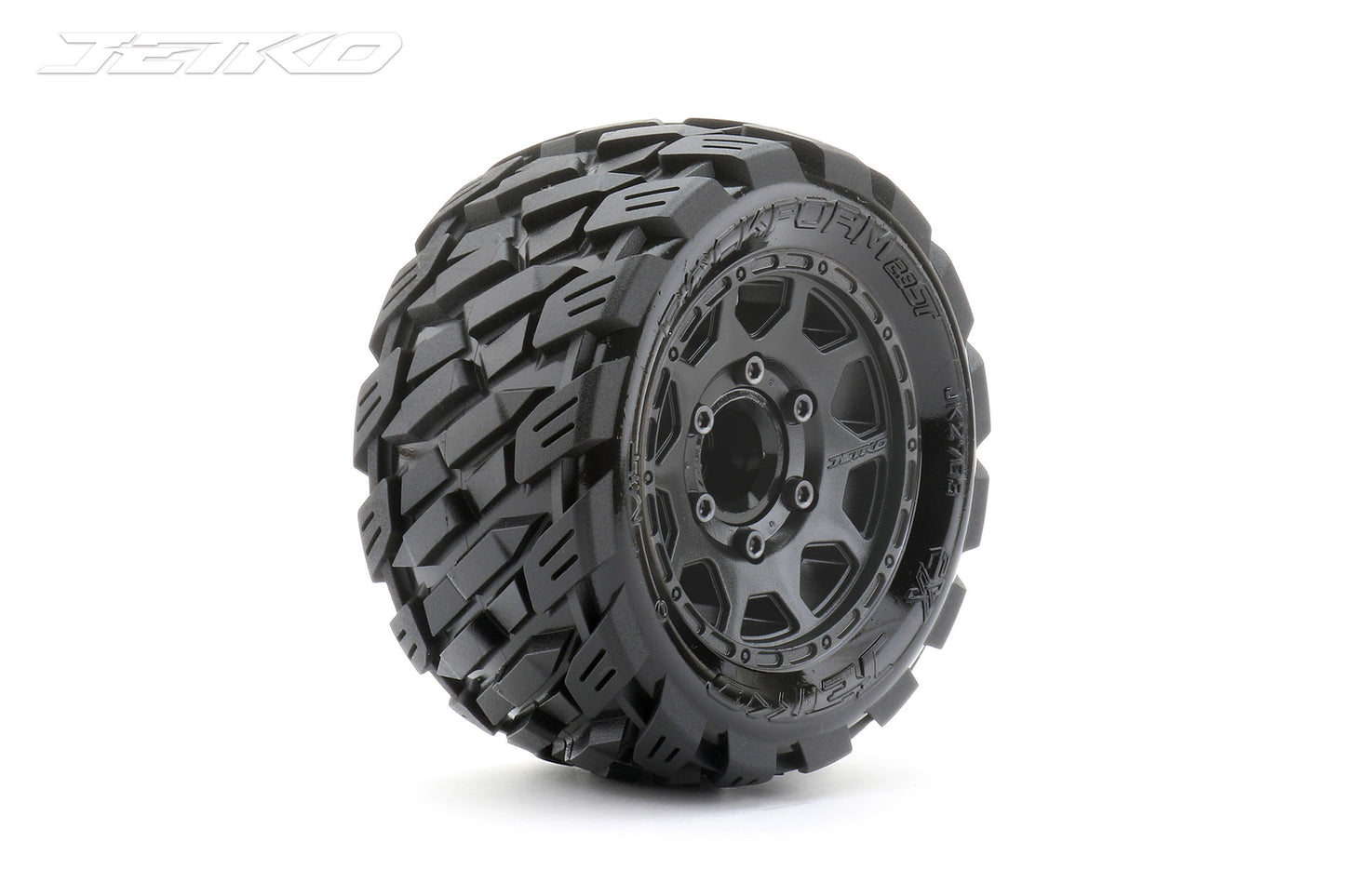 1/10 ST 2.8 Rockform Tires Mounted on Black Claw Rims, Medium Soft, 12mm Hex, 1/2" Offset