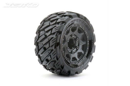 1/10 ST 2.8 Rockform Tires Mounted on Black Claw Rims, Medium Soft, 14mm Hex, for Arrma