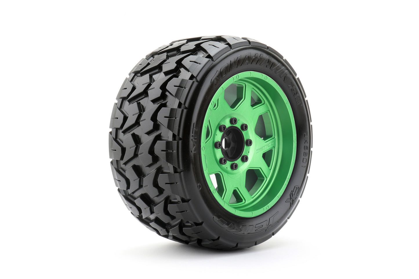 1/5 XMT EX- Tomahawk Tires Mounted on Metal Claw Rims, Medium Soft, Belted, 24mm, for Traxxas X-Maxx