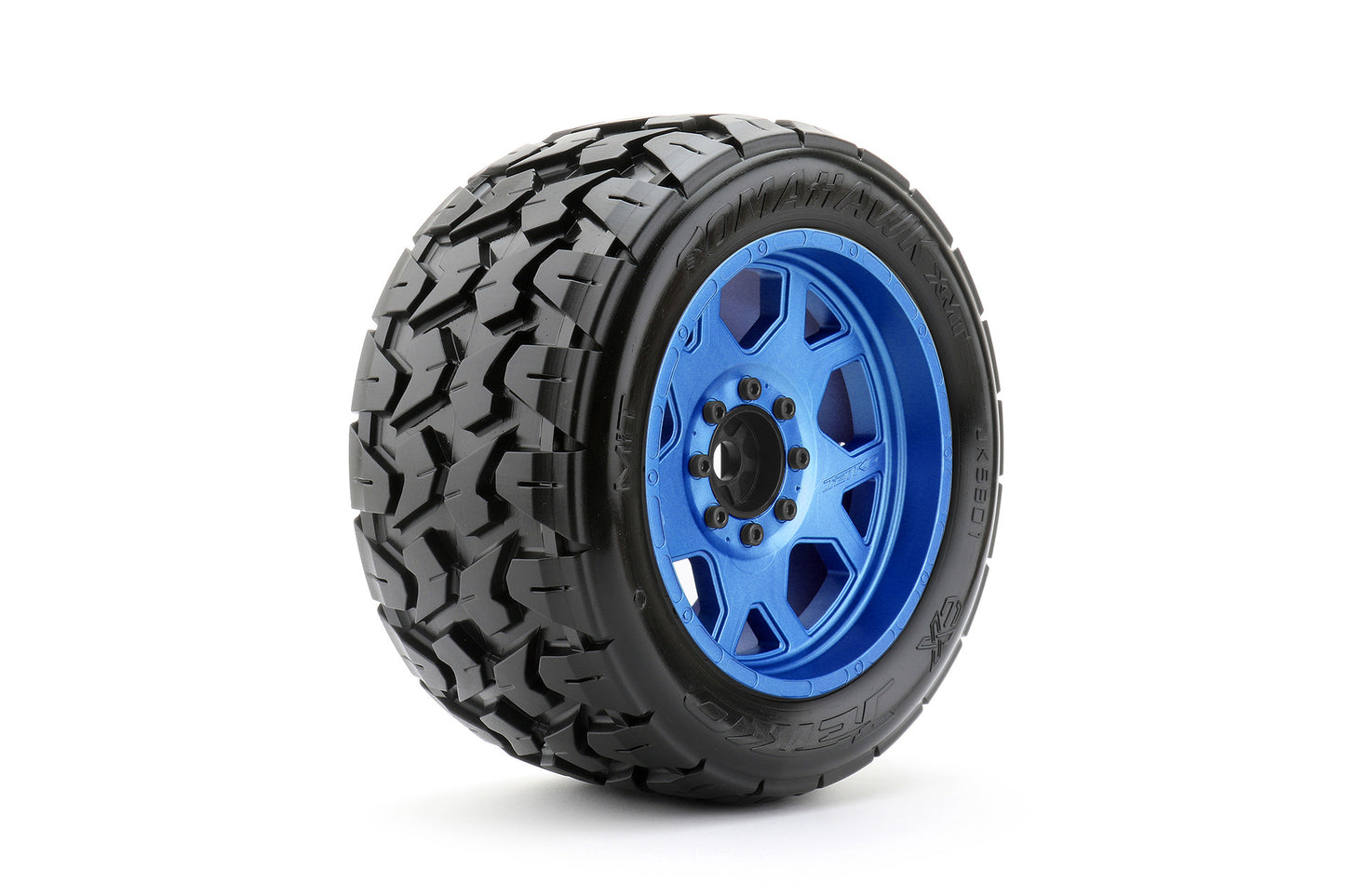 1/5 XMT EX- Tomahawk Tires Mounted on Metal Claw Rims, Medium Soft, Belted, 24mm, for Traxxas X-Maxx