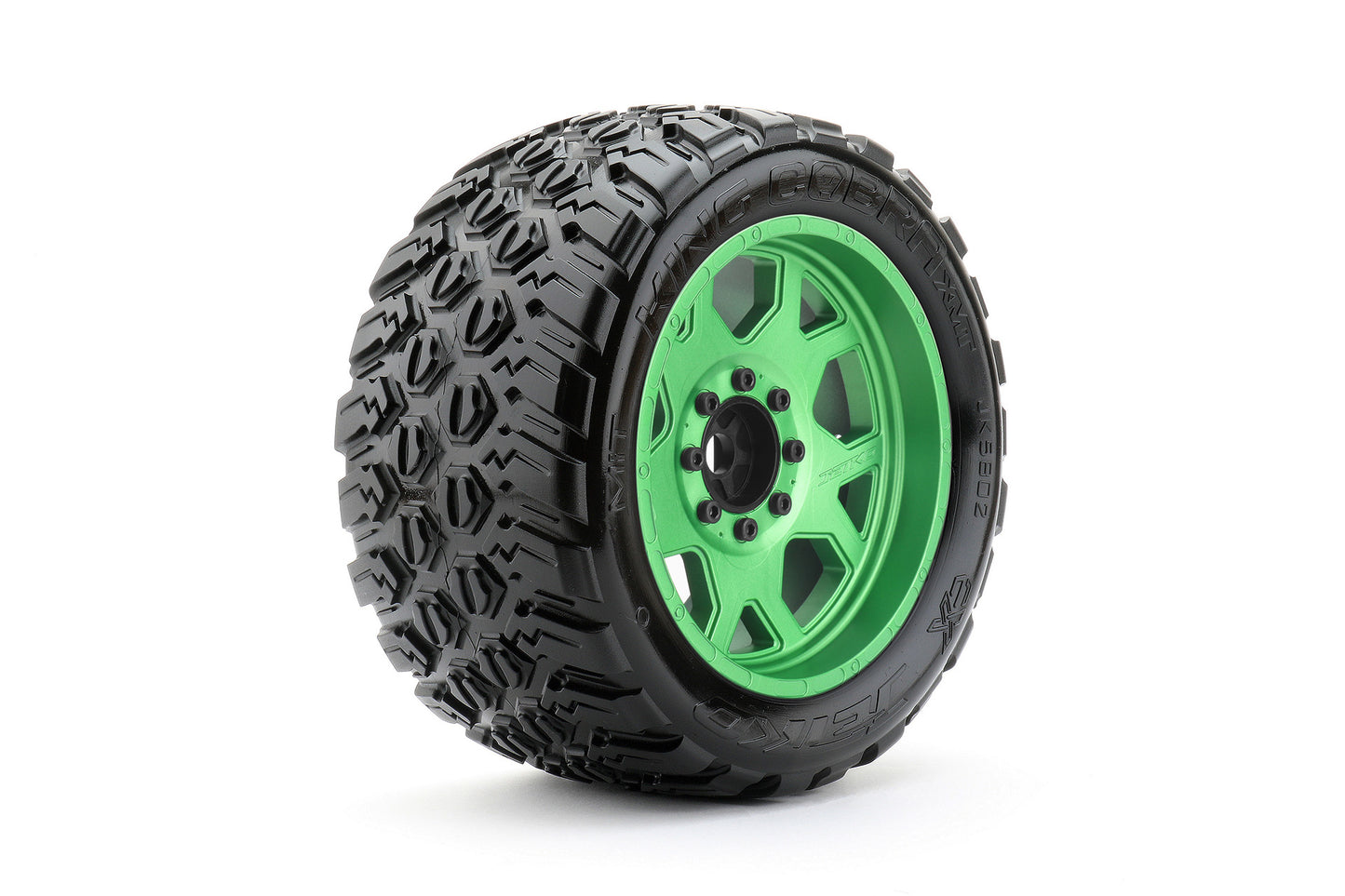 1/5 XMT EX-King Cobra Tires Mounted on Metal Claw Rims, Medium Soft, Glued, Belted, 24mm, for Traxxas X-Maxx