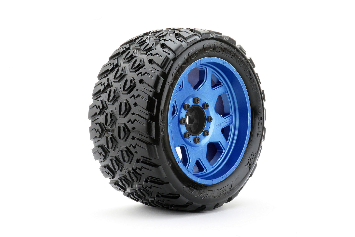 1/5 XMT EX-King Cobra Tires Mounted on Metal Claw Rims, Medium Soft, Glued, Belted, 24mm, for Traxxas X-Maxx