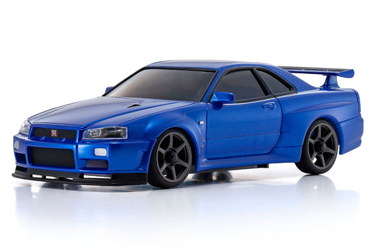 MINI-Z AWD MA-020 Series Readyset Nissan Skyline GT-R V.spec II Nur (R34), Metallic Blue