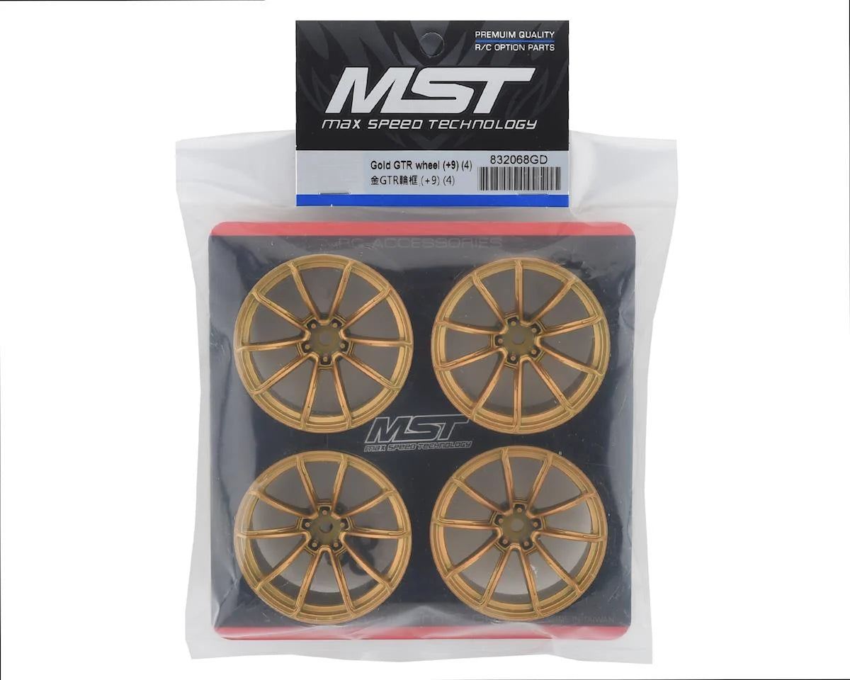 MST GTR Wheel Set (Gold) (4) (9mm Offset) w/12mm Hex