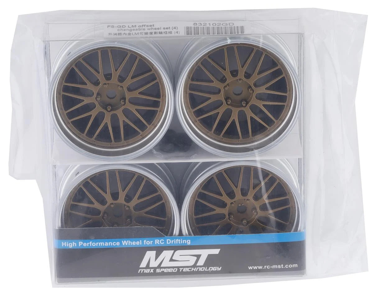 MST FS-GD LM Wheel Set (Gold) (4) (Offset Changeable) w/12mm Hex