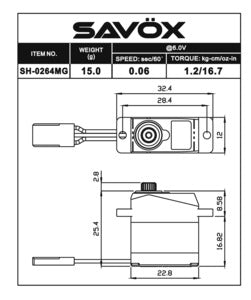 Super Torque Metal Gear Micro Digital Servo 0.06/16.7 @ 6V