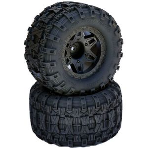 Defender 2.8" Belted All Terrain Tires, Mounted, 12mm 1/2" Offset, for 1/10 Truck