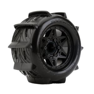 1/10 Rooster 2.8" Belted Paddle Sand/Snow Tires, Mounted, w/ 12mm, 14mm, 17mm Adapters
