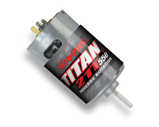 Traxxas Motor, Titan 550, reverse rotation (21-turns/ 14 volts) (1)