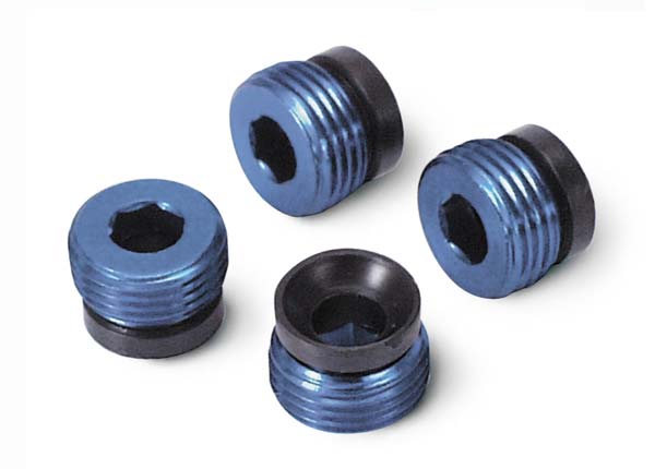 Traxxas Aluminum Caps, Pivot Ball (Blue Anodized) (4)