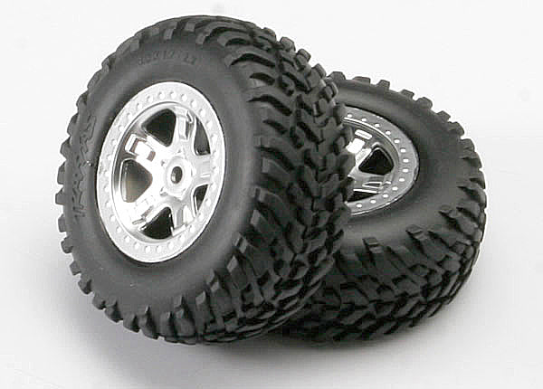 Traxxas SCT Tires & wheels, assembled, glued