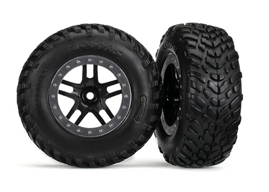 Traxxas SCT Tires & wheels, assembled, glued