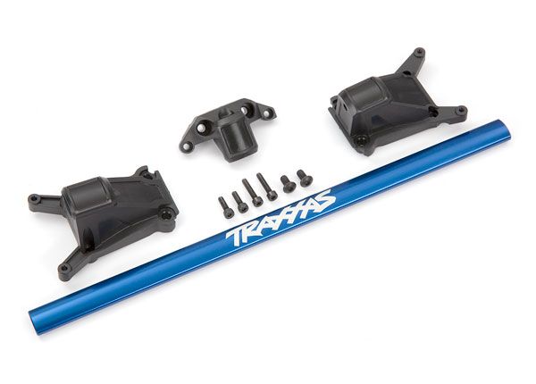 Traxxas Chassis brace kit, blue (fits Rustler 4X4 or Slash 4X4 models equipped with Low-CG chassis)