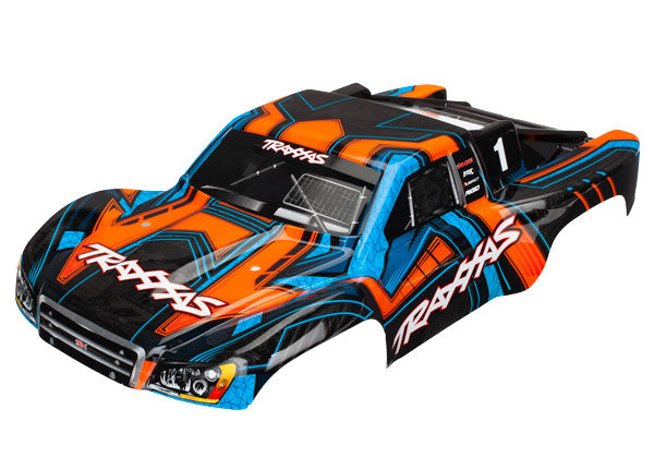 Traxxas Body, Slash 4X4, orange and blue (painted, decals applied)