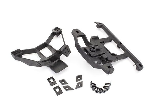 Traxxas Body mounts, front & rear/ 3x12mm BCS (1)/ 3x12mm shoulder screw (2)/ 3x8mm CS (2)/ 3x15mm flat-head machine screw (9)