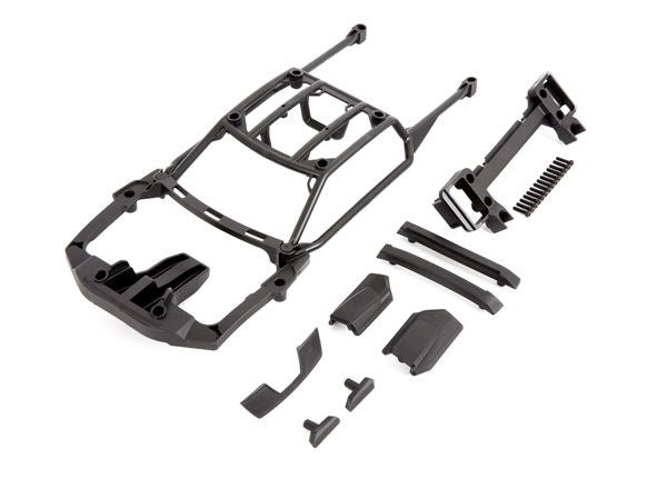 Traxxas Body support (assembled with front mount & rear latch)/ skid pads (roof) (left & right)